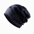 Stilvolle gepolsterte Strickmütze, warme Wintermütze für Outdoor- und Radfahren. - Einheitsgröße / Marineblau