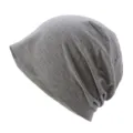 Bonnet de maternité en coton été fin unicolore bonnet slouch femme respirant chapeau - Taille unique / Gris clair