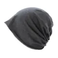 Bonnet slouchy respirant en coton confortable pour femmes, chapeau de sommeil d'été léger. - Taille unique / Gris foncé