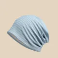 Lightweight breathable slouchy beanie hat for women casual soft head cover spring summer - One Size (56-58cm) Stretchy / Blue