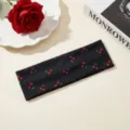 Fascia per capelli larga con stampa di ciliegie dolci coreane trucco lavare viso moda - Ciliegia Nera