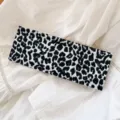 Cerchietto con stampa leopardata nero e bianco, accessorio per capelli con motivo animale. - Leopardo Nero (2#)