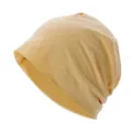 Bonnet slouchy en pur coton pour femme couleur unie respirant léger bonnet de nuit été - Taille unique / Jaune
