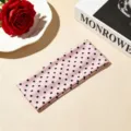 Fascia per capelli a pois rosa dettaglio, morbido tessuto, grazioso accessorio stile coreano. - Rosa a Pois