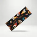 Fascia per capelli sportiva con stampa di calcio fascia elastica traspirante fitness - Nero