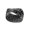 Fascia per capelli sportiva elastica floreale in bianco e nero, ampia fascia yoga per corsa. - Nero