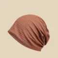 Damen atmungsaktiv Schlupfmütze Frühling Sommer dünn Chemomütze Turban Kopfbedeckung braun - Einheitsgröße (56-58 cm) Elastisch / Kaffeebraun