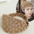 Elegante fascia per capelli larga da donna, cerchietto comodo per uso quotidiano, accessorio chic. - Cachi
