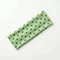 Fascia per capelli sportiva verde chiaro a pois neri, elastica e assorbente per sudore. - Verde a pois