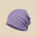 Lightweight breathable purple slouchy beanie hat for women, soft knit chemo cap daily wear - One Size (56-58cm) Stretchy / Purple