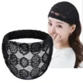 Fascia per capelli larga in pizzo nero, copricapo floreale traforato ed elastico per donne. - 5# Girasole Nero