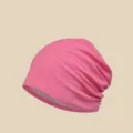 Pink slouchy beanie cap, lightweight breathable chemo hat and headscarf for women spring summer. - One Size (56-58cm) Stretchy / Rose Red