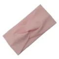 Fascia per capelli intrecciata in maglia rosa da donna, ampia fascia elastica con motivo a onde. - Rosa Chiaro (4#)