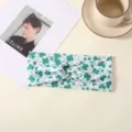 Fascia per capelli yoga trifoglio verde, cerchietto sportivo elastico San Patrizio. - Stile Trifoglio Bianco (FA-03)