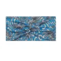 Fascia per capelli da yoga torsata con stampa astratta blu per donne, fascia sportiva elastica. - Teal