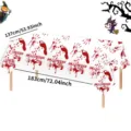 Halloween Einweg PE Tischdecke mit blutigen Handabdruecken und Grusel Party Deko. - 137*183cm / Blutiger Handabdruckmuster
