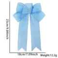 Hellblauer Deko-Schleife Anhänger aus Leinenoptik, Ostern Party Deko, 25x18cm groß. - 5-Schleifen-Bogen / 18x25cm / Blau