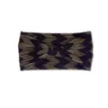 Dettaglio della fascia elastica larga con motivo a chevron e tessuto metallizzato. - Viola scuro