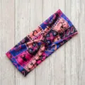Vista dettagliata della fascia capelli stampa vintage boho, fascia sportiva elastica. - Stile 1