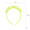Geburtstag Party Haarreif LED leuchtend Neon Haarreifen Party Deko 14x15.5cm hell - Fluoreszierend Gelb Happy Birthday Stirnband