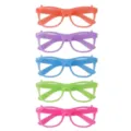 Neon Leuchtende Party Brille Set, farbige fluoreszierende Gestelle für Nachtclub und Tanz. - Leuchtender Eckiger Rahmen / 5 Stück