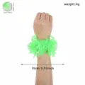 Neon grünes leuchtendes Stern Lametta Armband Party Handgelenk Deko Zubehör ca. 4g. - Handgelenk-Corsage / Fluoreszierendes Grün