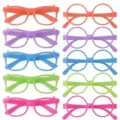 Neon Party Brille bunte Kunststoff Foto Requisiten Neuheit Brillen Gestell Set Variante - Leuchtend Gemischter Stil / 10er Pack