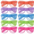 Bunte Neon Party Brille Set, Kunststoff leuchtende Brillengestelle für Bar Tanz und Festivals. - Leuchtender Eckiger Rahmen / 20er Set