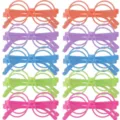 Bunte Neon runde Party Brille farbige Variante Set fuer Festival Foto Requisiten. - Leuchtender Runder Rahmen / 20er Set