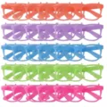 Neon Party Brille bunte Kunststoff Fassung Leuchtartikel Festival Verkleidung Zubehör - Leuchtender Eckiger Rahmen / 25er Pack