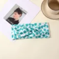 Fascia per yoga con stampa quadrifoglio verde da donna, fascia sportiva elastica. - Stile Trifoglio Verde (FA-01)