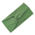 Fascia per capelli in maglia verde da donna, ampia fascia incrociata con motivo ondulato. - Verde (5#)
