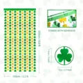 Rideau à franges en aluminium trèfle vert de la Saint-Patrick avec adhésif fête - Rideau trèfle or vert / 1x2m / Or Vert