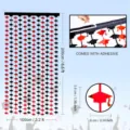 Abschlussfeier Hängevorhang mit Doktorhut Design, rote und schwarze Lametta Hintergrunddeko. - Rot Schwarz Color Block Doktorhut Fransenvorhang / 1*2 Meter