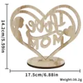 Corazon de madera decoracion mesa dia de la madre con letras huecas regalo para mama pieza - Estilo Silueta Love Mom