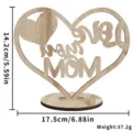 Decoración de mesa corazón de madera regalo día de la madre letrero de amor hueco mamá - Estilo Corazón Grande Love You Mom