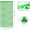 St. Patrick's Day green clover tinsel curtain hanging backdrop party decoration 200x100cm - Green Shamrock Foil Fringe Curtains