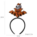 Serre-tête Halloween avec chauve-souris citrouille et crâne pailleté pour fête. - Style main fantôme et chauve-souris