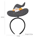 Serre-tête chapeau de sorcière Halloween avec fantôme, accessoire de fête cosplay 25cm - Style chapeau de sorcière noir fantôme