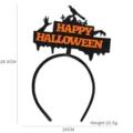 Serre-tête d'Halloween avec design pailleté noir, corbeau et pierre tombale, parfait pour les fêtes. - Style corbeau et tombe avec lettres orange