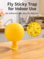Yellow sticky insect trap ball for indoor fruit fly catching pest control tool yellow board - 4-Piece Set Yellow with Base + Double-Sided Tape + Sponge Stick