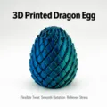 3D printed dragon egg fidget toy, gradient blue stress relief toy, sensory dragon model - Small (5.7cm) / Peacock Blue Green