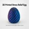 3D Printed Dragon Egg Toy, Blue Gradient Color Decompression Fidget Novelty Model - Small (5.7cm) / Aurora Blue Purple