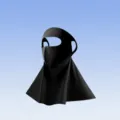 Summer ice silk sun protection face mask with neck cover, breathable UV protection veil black. - Black
