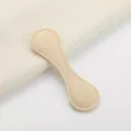 Beige PU leather magnetic clothing clip, stylish dumbbell shape cuff fastener for shirts. - Beige