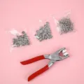 Metal snap fastener installation pliers set with buttons for DIY baby clothes crafting - 50 Sets of Buttons & Metal Pliers