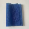 Éponge de bain africaine bleue filet exfoliant pour le gommage corporel quotidien et la peau douce. - Tissu bouclé bleu 30x80