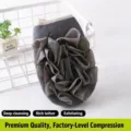 Double-sided exfoliating bath sponge and towel in gray color, thick and soft for home use. - Gray