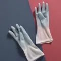 Household gradient cleaning gloves waterproof PVC dishwashing kitchen housework gloves SKU - L / Blue Gradient Model, 1 Pair