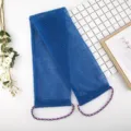 Éponge de douche en filet africain bleu, gommage de dos en nylon avec doubles poignées. - Avec Cordes Serviette de Bain / Bleu